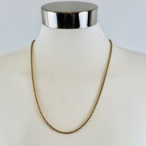 12k Gold Filled Rope Chain Necklace 24.5"